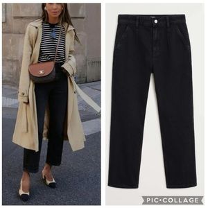 MANGO straight fit eco-wash black jeans blogger insta favorite